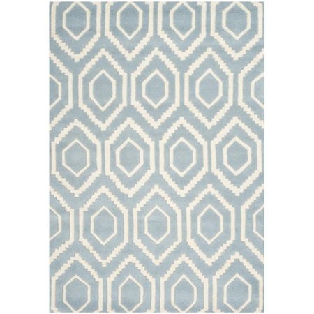 SAFAVIEH Chatham Hand Tufted Small Rectangle Rug- Blue - Ivory- 4 x 6 ft. CHT731B-4